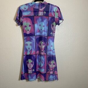 Dolls Kill Current Mood E-Girl Ego Mini Dress L Cybergoth Festival Vaporwave